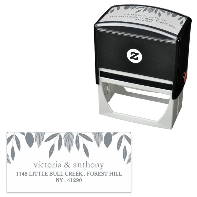 Rustic Leaf Floral Self-inking Stamp (In Situ)