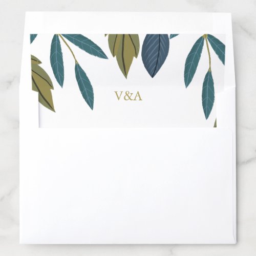 Rustic Leaf Floral Wedding Envelope Liner