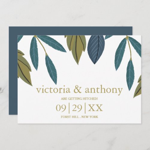 Rustic Leaf Floral Wedding Save The Date
