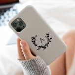 Rustic Leaf Monogram Initial Cream Neutral Case-Mate iPhone 14 Pro Case<br><div class="desc">A hand drawn crescent wreath of leaves and laurels surrounds your monogram or initial. This laurel wreath has a farmhouse or rustic feel. Click the customize button to change the background color or to add more text.</div>