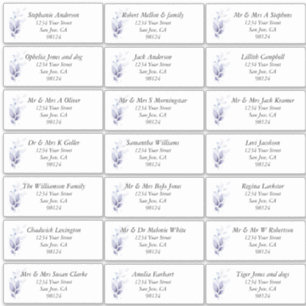 Rustic Leafy Guest Name Address Labels