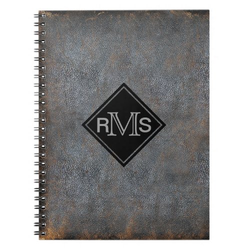 Rustic Leather Book Look  Monogrammed Initials