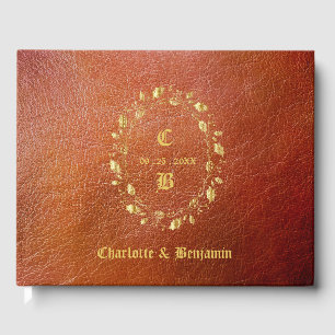 Rustic Leather Wedding  Guest Book