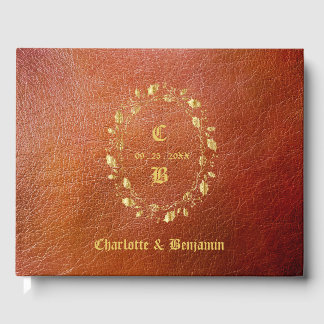 Rustic Leather Wedding Guest Book