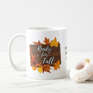Rustic Leaves and Wood Ready For Fall Mug