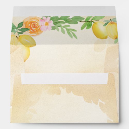 Rustic Lemon Citrus Boho Summer Wedding Envelope