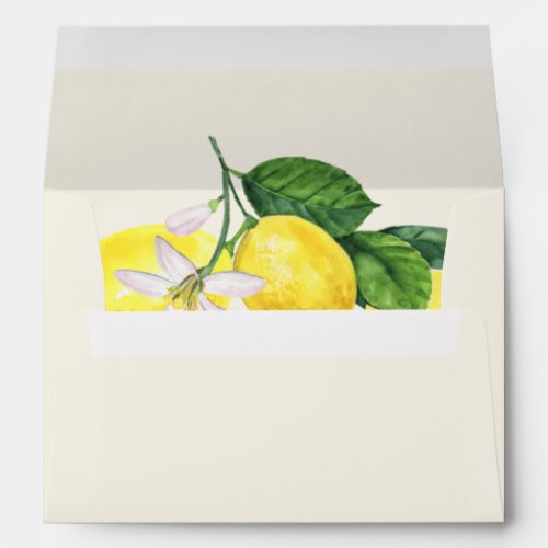 Rustic Lemon Citrus Boho Summer Wedding Envelope