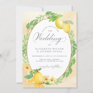 Rustic Lemon Citrus Boho Summer Wedding Invitation