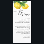 Rustic Lemon Grove Wedding | Summer Citrus Orchard Menu<br><div class="desc">Bring a fresh and elegant touch to your reception with this lemon grove wedding menu card, beautifully illustrated with watercolor citrus and greenery. Designed to coordinate with a rustic citrus wedding suite, this menu combines natural charm with timeless sophistication. The modern serif text paired with romantic script creates a refined...</div>
