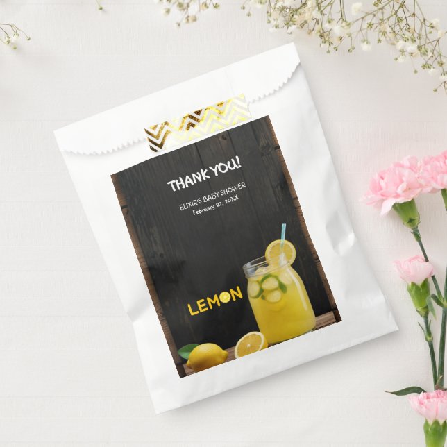 Rustic Lemon Lemonade Baby Shower Favor Bag (Sealed)