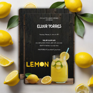 Rustic Lemon Lemonade Baby Shower Invitation