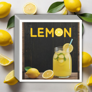 Rustic Lemon Lemonade Baby Shower Napkins