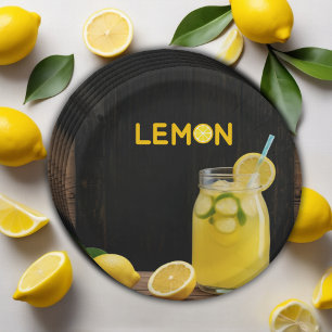 Rustic Lemon Lemonade Baby Shower Paper Plates