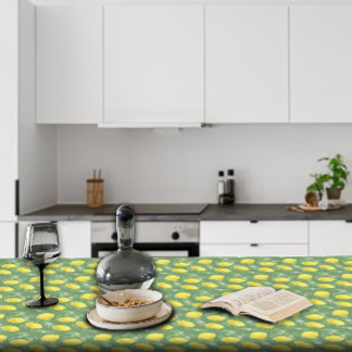 Rustic Lemon Pattern green Kitchen Tablecloth