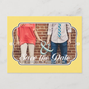 Rustic Lemon Yellow Save the Date Photo Postcard