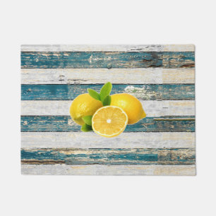 Rustic Lemons (Blue) Doormat