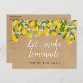 Rustic Lemons Change The Date Postponed Event Postcard (Front/Back)