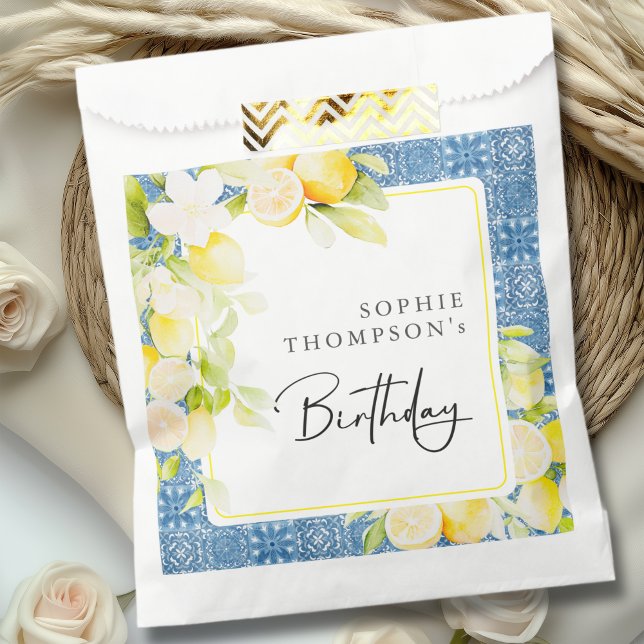 Rustic lemons Mediterranean birthday Favor Bag (Creator Uploaded)