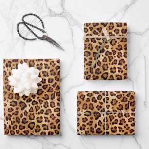 Rustic Leopard Print Wrapping Paper Sheets