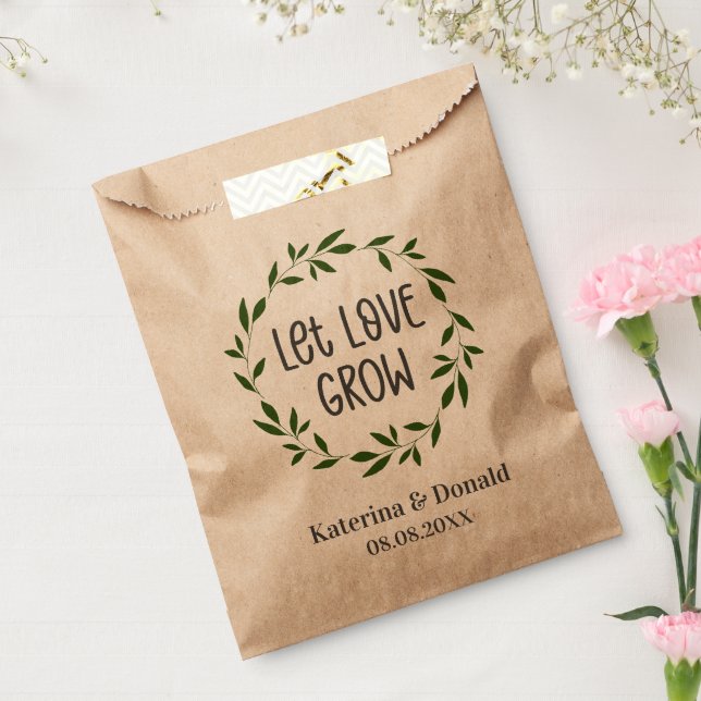 Rustic Let Love Grow Seed Wedding  Favor Bag (Sealed)