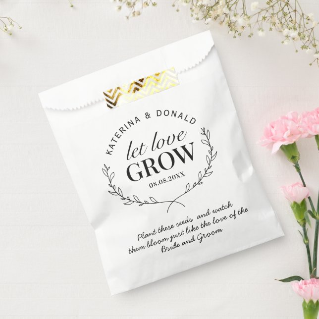 Rustic Let Love Grow Seed Wedding  Favor Bag (Sealed)