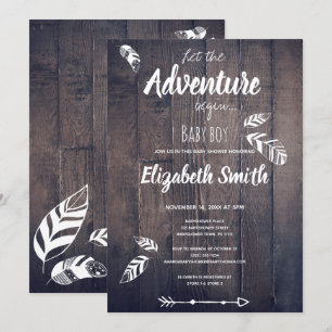 Rustic Let the adventure begin.. Invitation