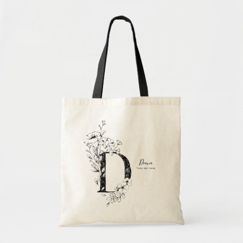 Rustic Letter D Farmhouse Trendy monogrammed Tote Bag