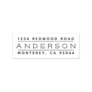 Rustic Lettering Minimalist Return Address Rubber Stamp