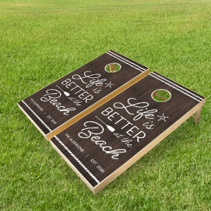 Rustic Life Is Better At The Beach Cornhole Set