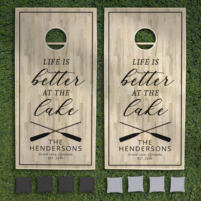 Rustic Life is Better at the Lake Cornhole Set (Creator Uploaded)