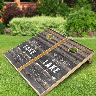 Rustic Life is Better at the Lake Cornhole Set