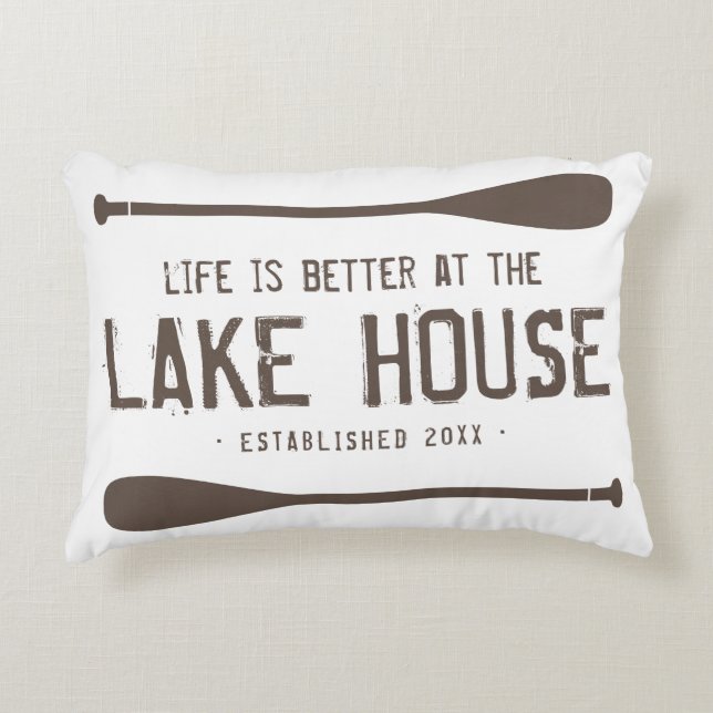 Rustic Life Is Better At The Lake House Paddles Accent Pillow (Front)