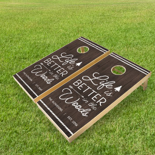 Rustic Life Is Better In The Woods Cornhole Set