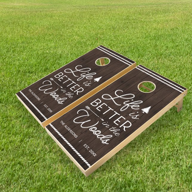 Rustic Life Is Better In The Woods Cornhole Set (Creator Uploaded)