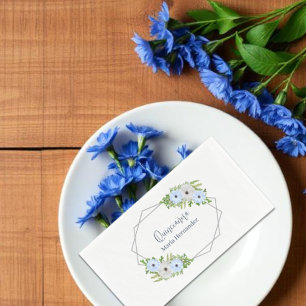 Rustic Light Blue and White Floral Quinceañera  Paper Guest Towels