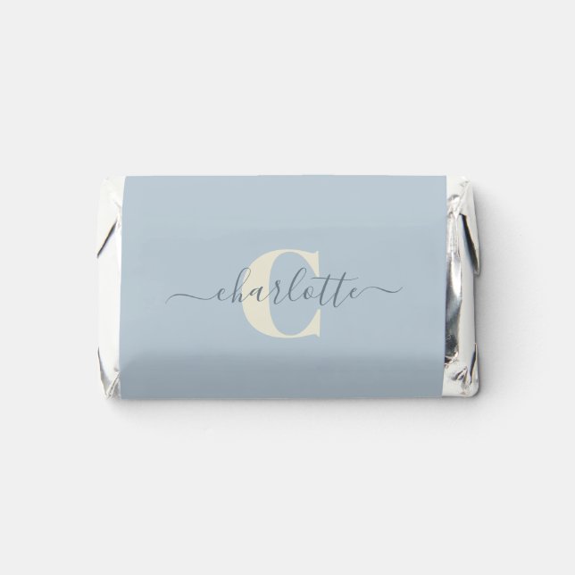 Rustic Light Blue Personalized Name Monogrammed   Hershey's Miniatures (Front)