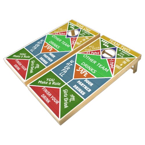 Rustic Light Colors FUNNY Cornhole Drinking Game