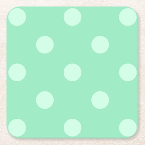 Rustic Light Mint Green Dots Classic Elegant Blank Square Paper Coaster