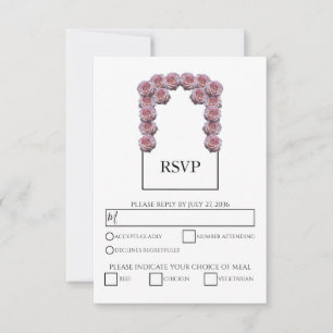 Rustic Light Pink Roses Wedding RSVP Cards