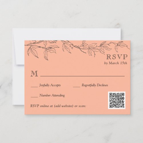 Rustic Light Terracotta QR Code RSVP Card