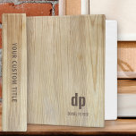 Rustic Light Wood Grain Logo Style Monogrammed 3 Ring Binder<br><div class="desc">Personalized binder with rustic,  industrial styling - add your monogram,  initials and name,  as well as your own custom title. The design has a light wood grain look with modern typography in brown. Perfect for country home or woodworking tradesman such as carpenter,  landscaper,  tree surgeon.</div>