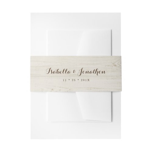 Rustic Light Wood Invitation Belly Band