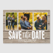 Rustic Light Wood Photo Collage Save the Date (Front)