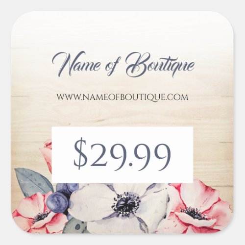 Rustic Light Wood Summer Blossom Price Tags