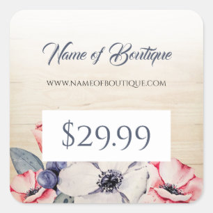 Rustic Light Wood Summer Blossom Price Tags