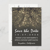 Rustic Lighted Tree Branch Save The Date Cards (Front/Back)