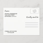 Rustic Lighted Tree Branch Save The Date Cards (Back)