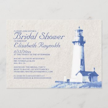 Rustic Lighthouse Bridal Shower Invitations by topinvitations at Zazzle