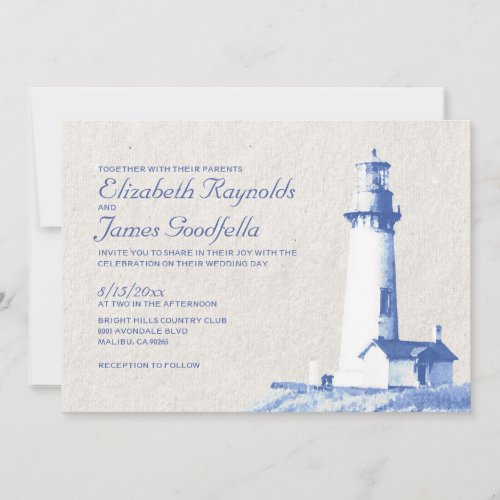 Rustic Lighthouse Wedding Invitations