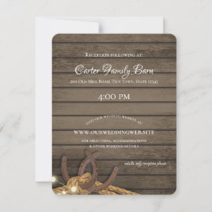 Rustic Lights and Horseshoes Details Invitation